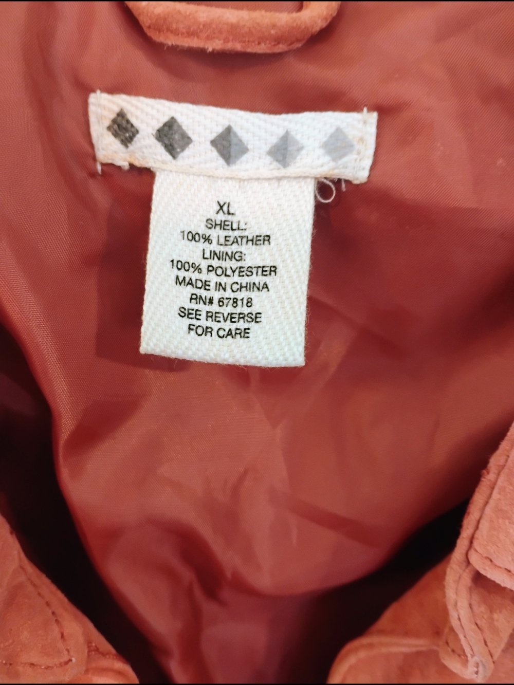 Vintage Women's 100 Percent Suede Leather Rust Cognac Button Front Jacket XLG - Picture 13 of 16